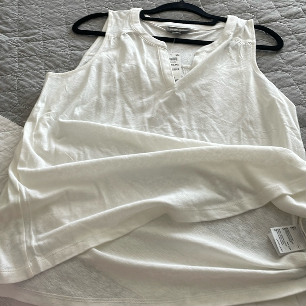 Linen tank medium natural color sleeveless